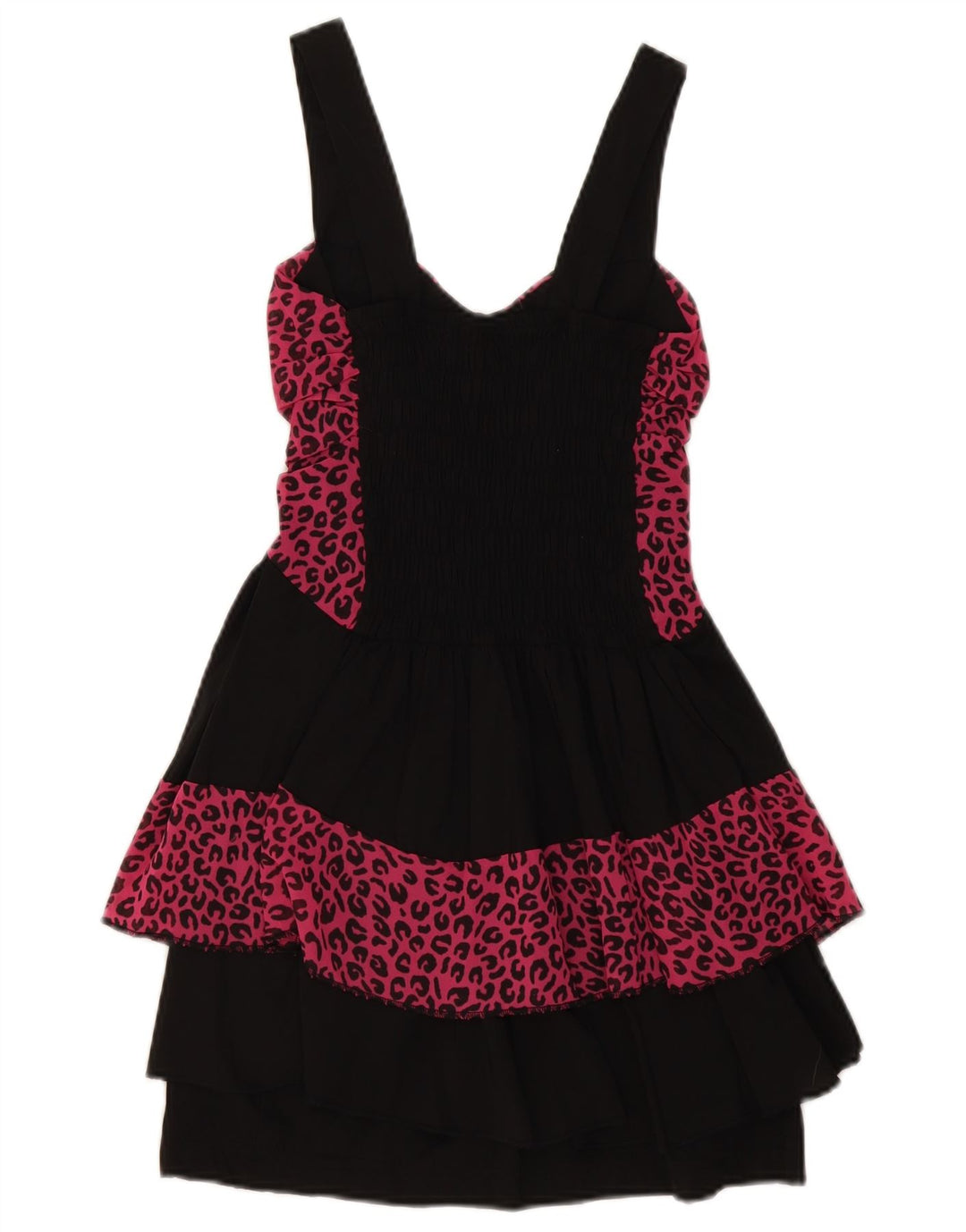 WalG Damen-Schößchenkleid, Größe 40, klein, Schwarz, Tiermuster