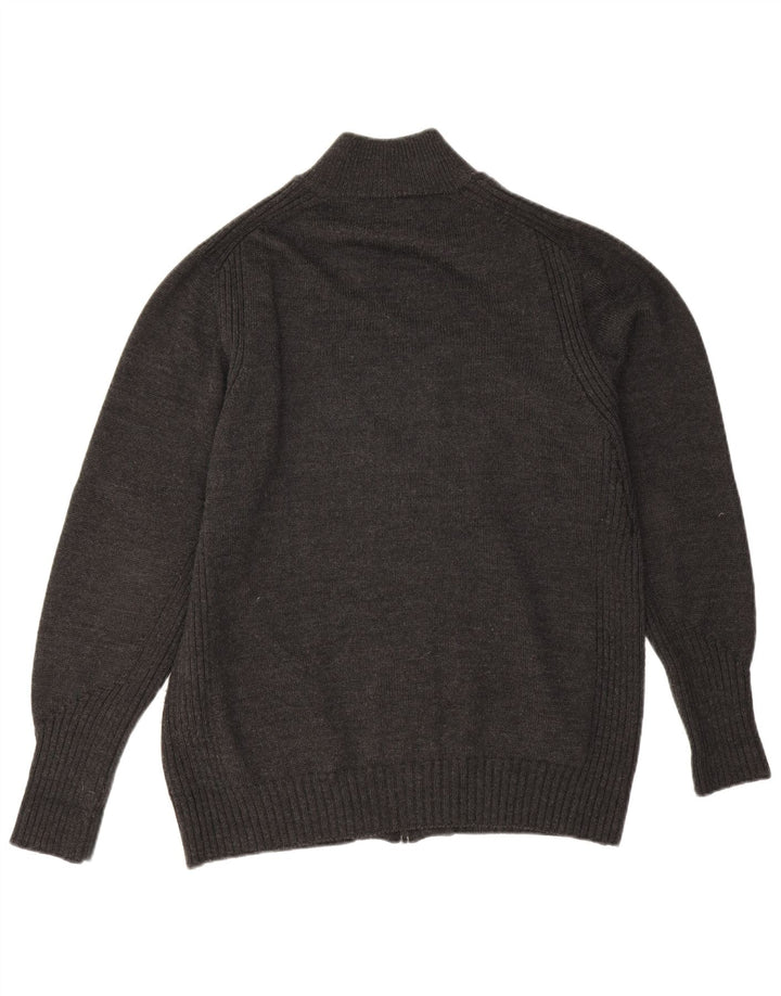 Trussardi Jeans Herren-Cardigan-Pullover, große graue Wolle