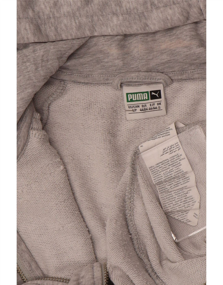 Puma Herren-Kapuzenpullover mit Reißverschluss, klein, grau gefleckte Baumwolle