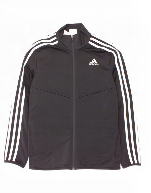 Adidas Jungen Trainingsanzug Top Jacke 11-12 Jahre Schwarzes Polyester