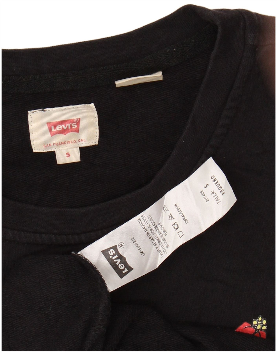 LEVI'S Damen-Sweatshirt mit grafischem Print, Gr. 10, Größe S, schwarz, geblümt, Baumwolle