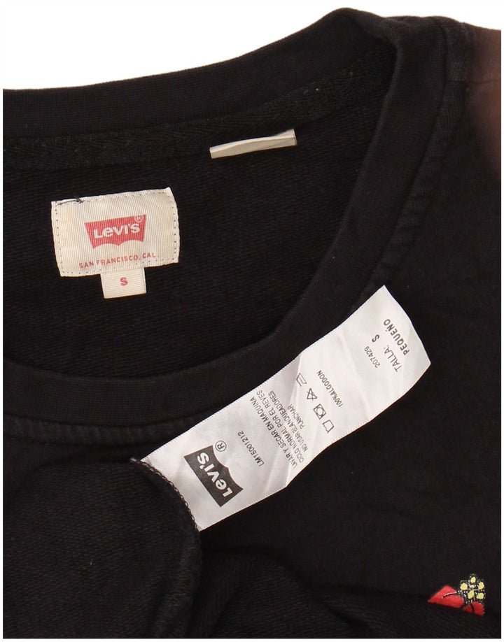 LEVI'S Damen-Sweatshirt mit grafischem Print, Gr. 10, Größe S, schwarz, geblümt, Baumwolle