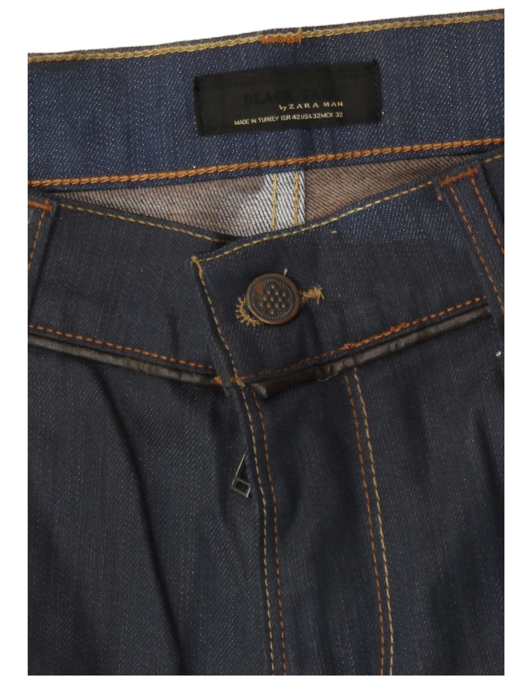 Zara Herren Straight Jeans EU 42 Large W32 L32 Marineblau Baumwolle