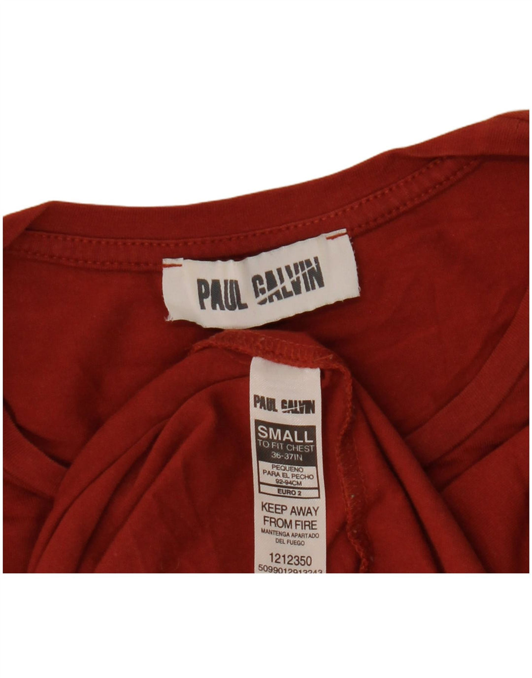 Vintage Herren T-Shirt Top Kleine Burgunderrote Baumwolle