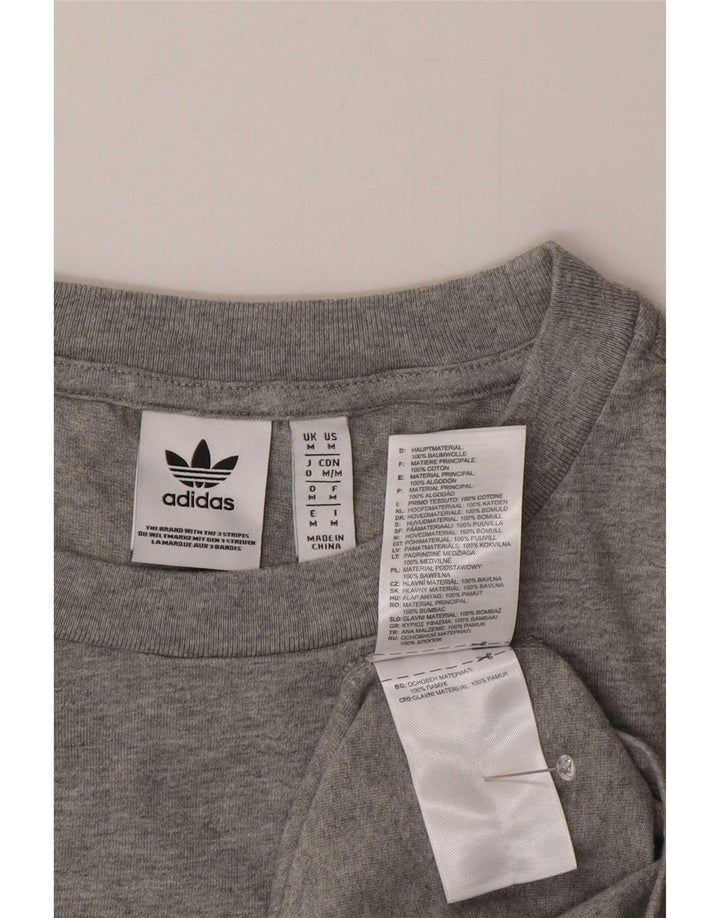 Adidas Herren Top Langarm mittelgraue Baumwolle