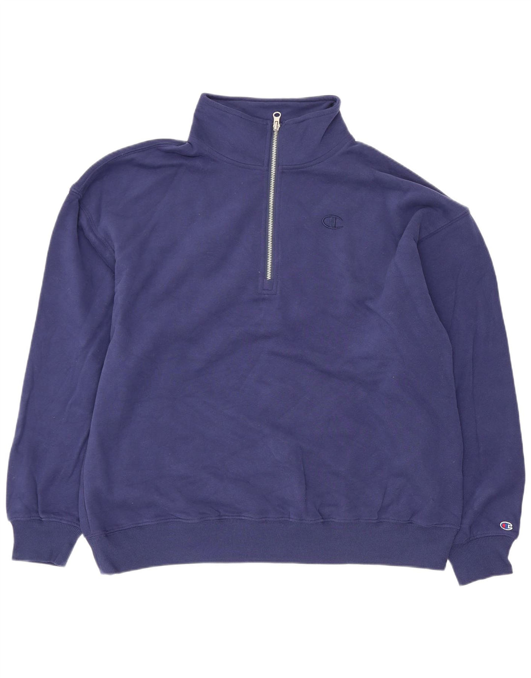 Champion Damen-Sweatshirt in Übergröße mit Reißverschluss am Hals, Gr. 14, mittleres Marineblau