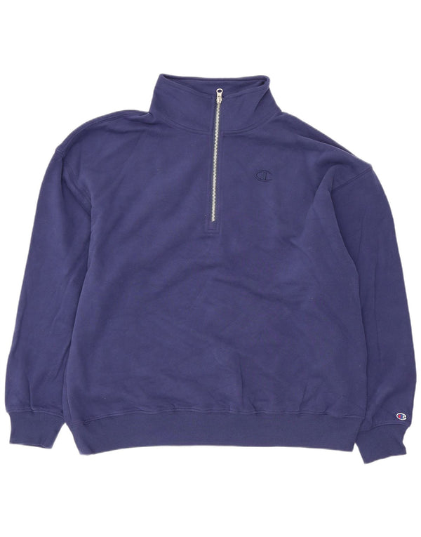 Champion Damen-Sweatshirt in Übergröße mit Reißverschluss am Hals, Gr. 14, mittleres Marineblau