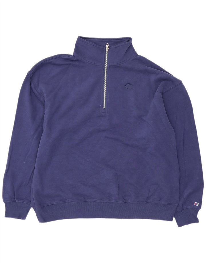 Champion Damen-Sweatshirt in Übergröße mit Reißverschluss am Hals, Gr. 14, mittleres Marineblau