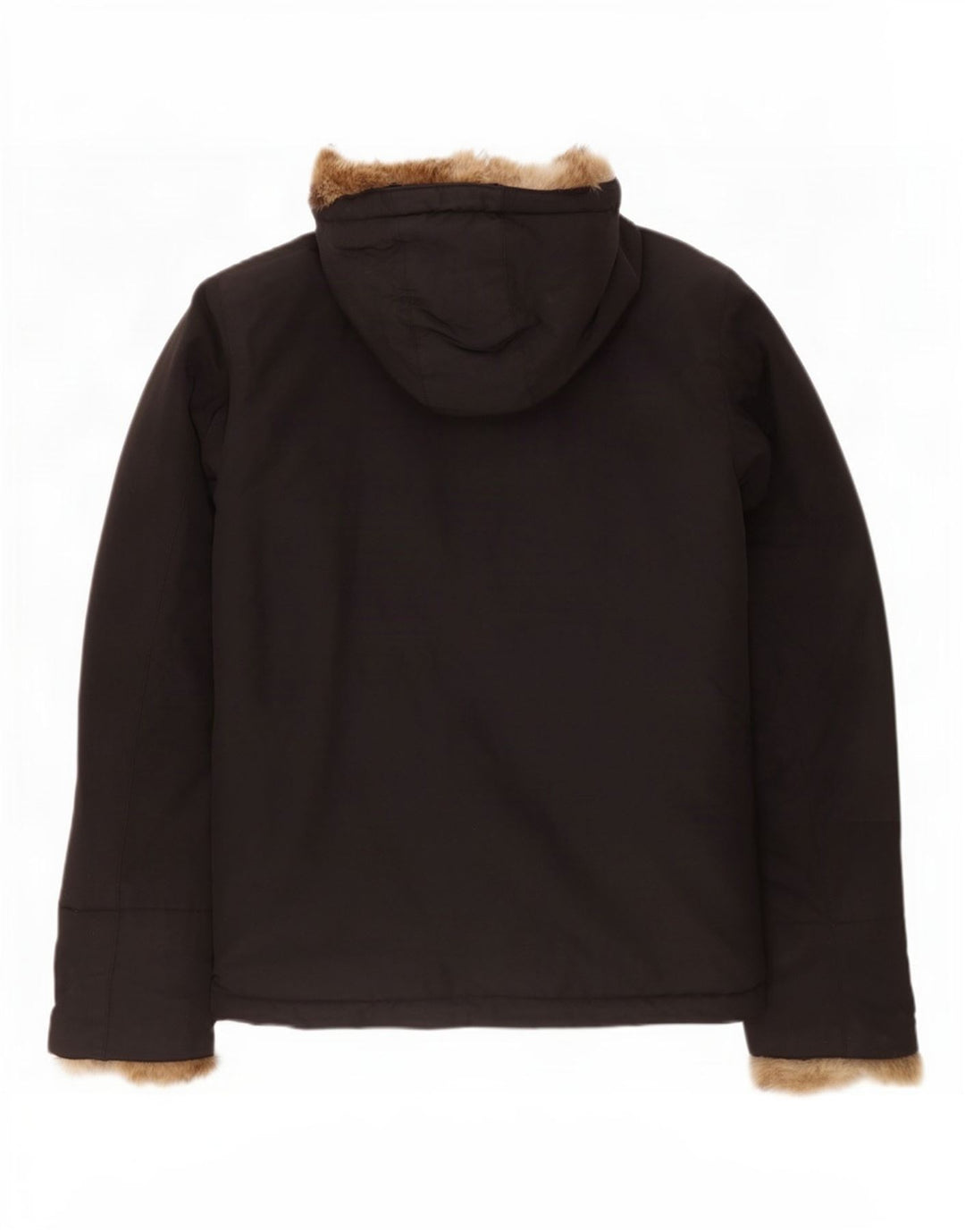 Woolrich Wattierte Damenjacke mit Kapuze, UK 14, mittelschwarze Baumwolle