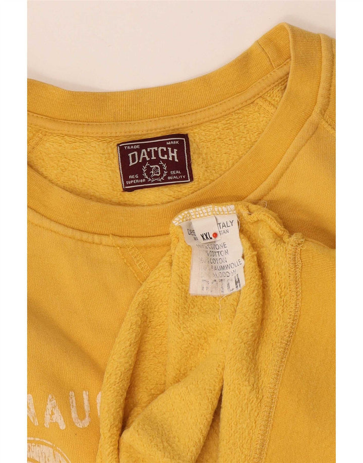 Datch Damen-Sweatshirt mit Grafik, UK 20 2XL, gelbe Baumwolle
