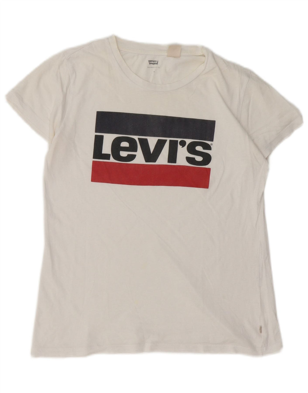 LEVI'S Damen-T-Shirt mit Grafik, UK 10, Größe S, Weiß