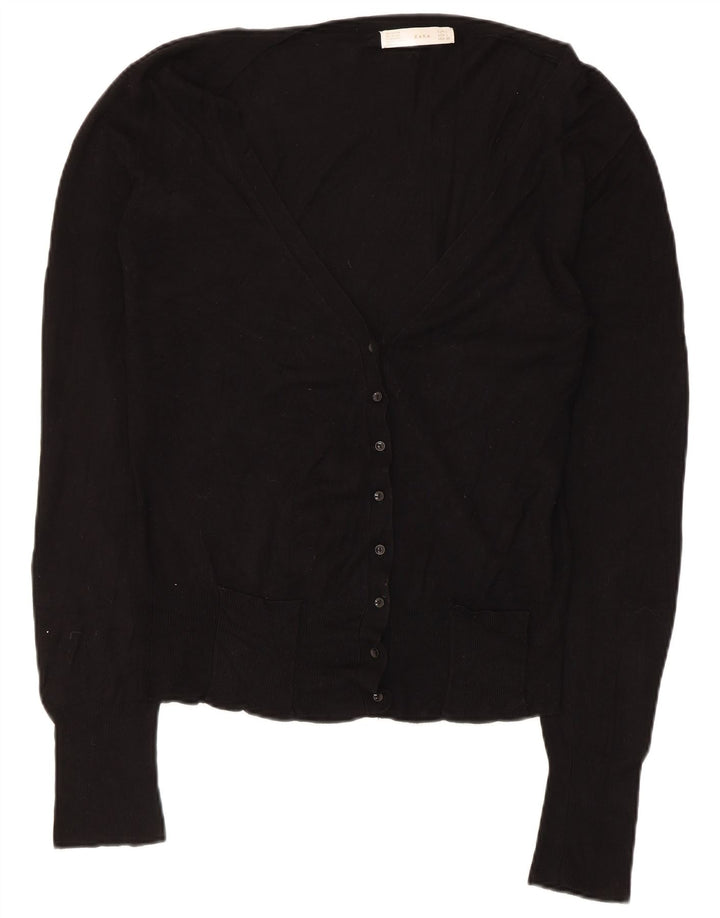 Zara Damen-Cardigan-Pullover UK 14 Large Schwarz Rayon