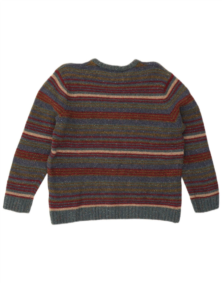 Paco Damen-Pullover mit Rundhalsausschnitt, Gr. 16, groß, mehrfarbig, gestreift, Wolle