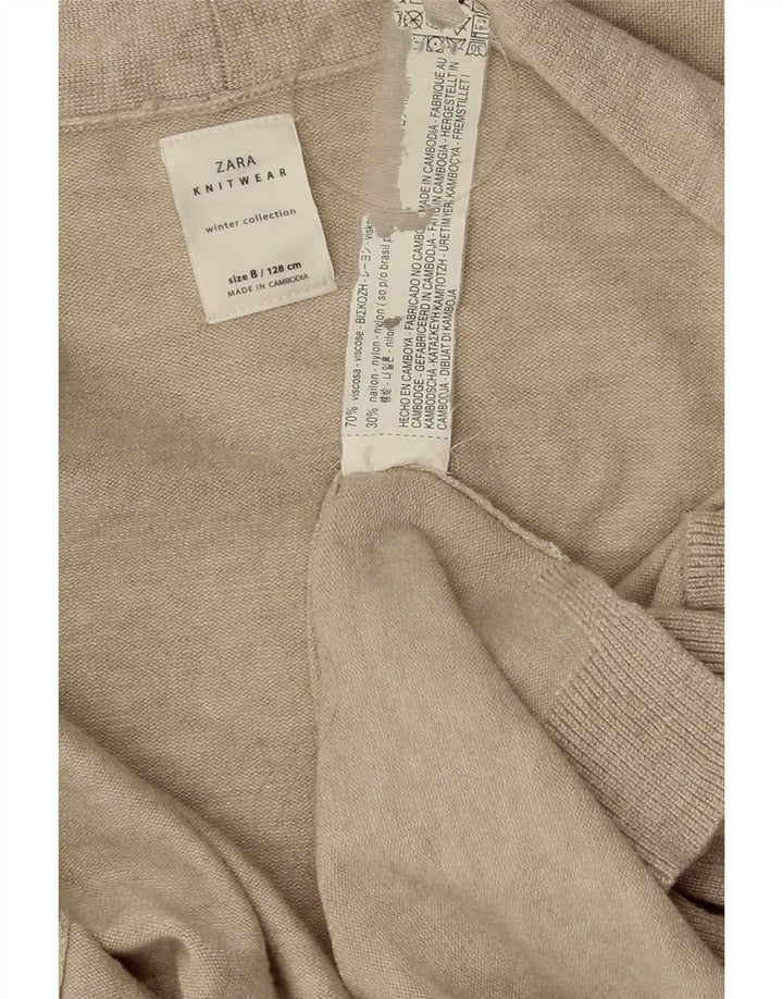 Offener Cardigan für Damen von Zara, Gr. 8, Beige, Viskose