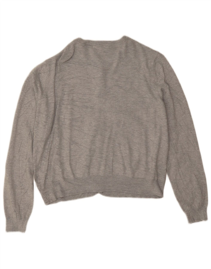 Marks & Spencer Damen Crop Cardigan Pullover UK 16 Large Graue Viskose