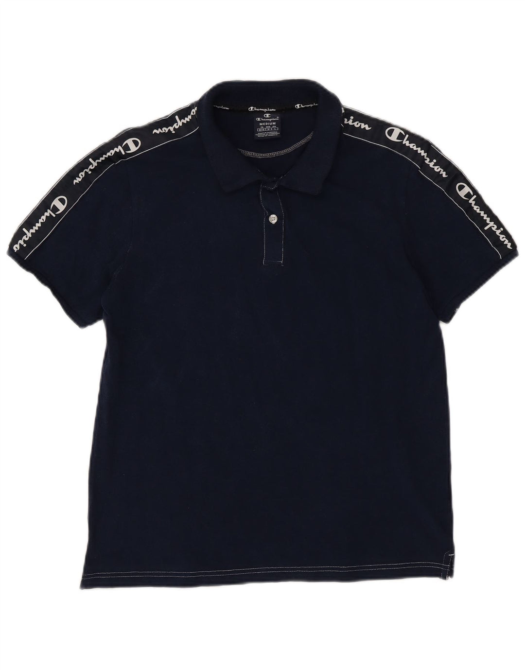 CHAMPION Herren-Poloshirt mit Grafik, mittlere Marineblau-Baumwolle