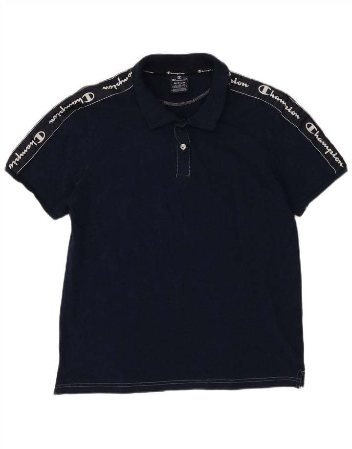 CHAMPION Herren-Poloshirt mit Grafik, mittlere Marineblau-Baumwolle