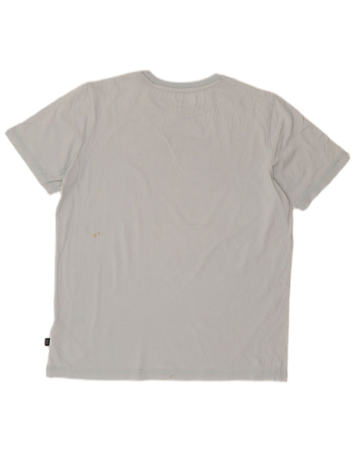 Puma Herren Grafik-T-Shirt-Oberteil aus mittelblauer Baumwolle