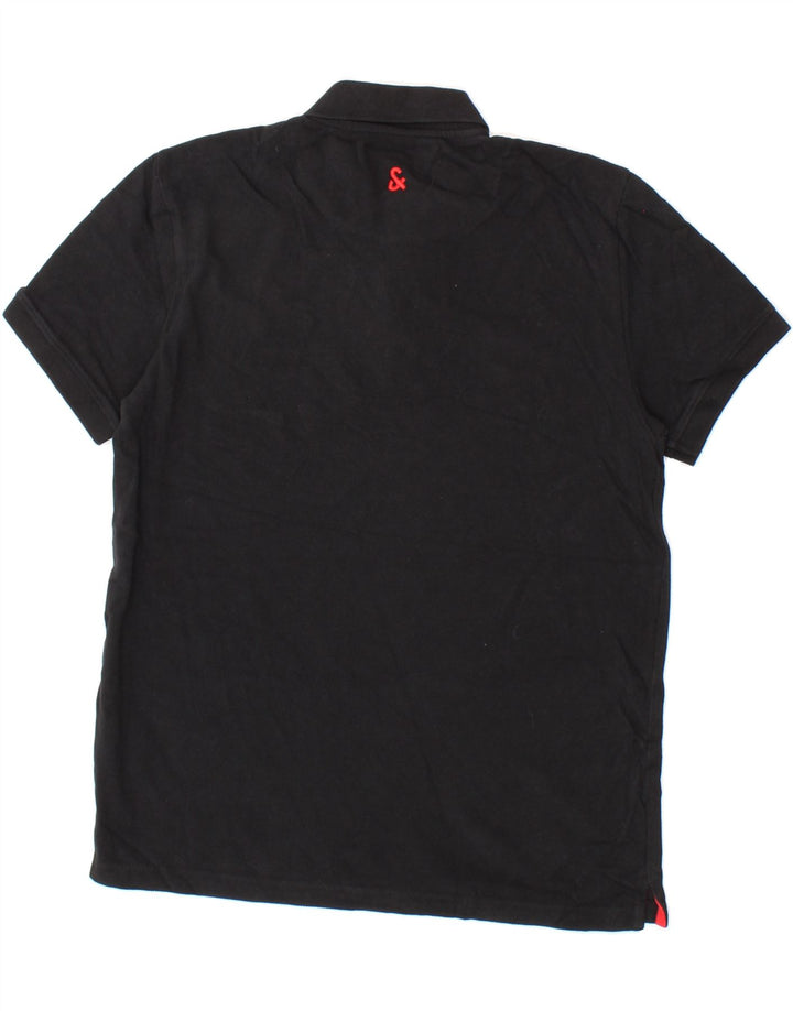 JACK & JONES Mens Polo Shirt Medium Black Cotton Vintage Jack & Jones and Second-Hand Jack & Jones from Messina Hembry 