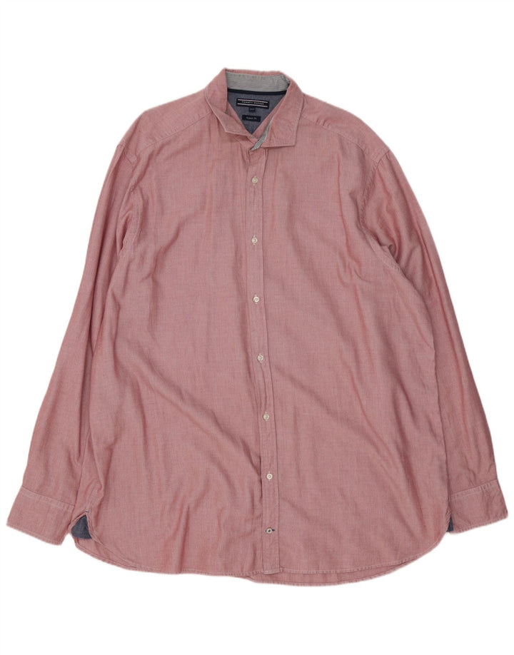 Tommy Hilfiger Herren-Hemd, groß, reguläre Passform, 3XL, rote Baumwolle