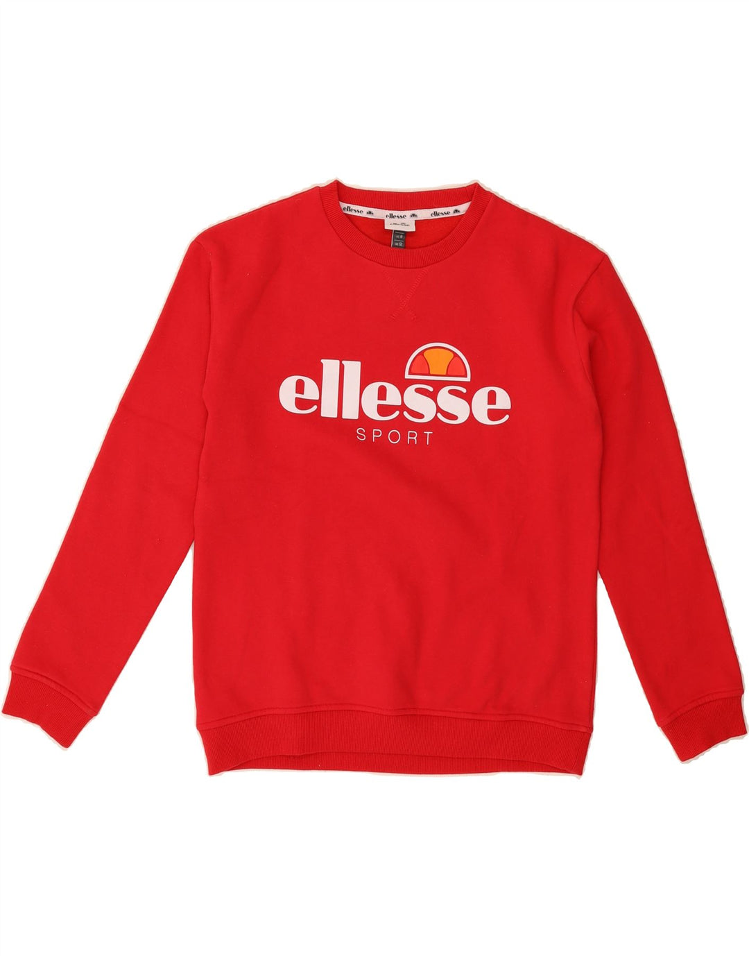 ELLESSE Womens Graphic Sweatshirt Jumper UK 12 Medium  Red Cotton Vintage Ellesse and Second-Hand Ellesse from Messina Hembry 