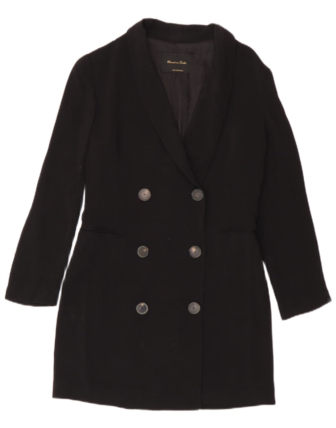 Massimo Dutti Damen Zweireihiger Mantel EU 38 Small Marineblau