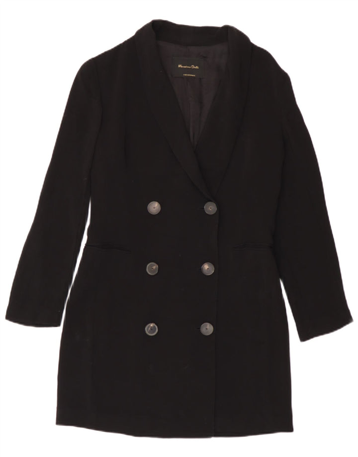 Massimo Dutti Damen Zweireihiger Mantel EU 38 Small Marineblau