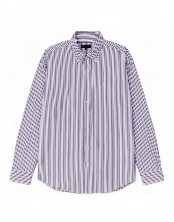 Tommy Hilfiger Herrenhemd Mittelblauer Nadelstreifen