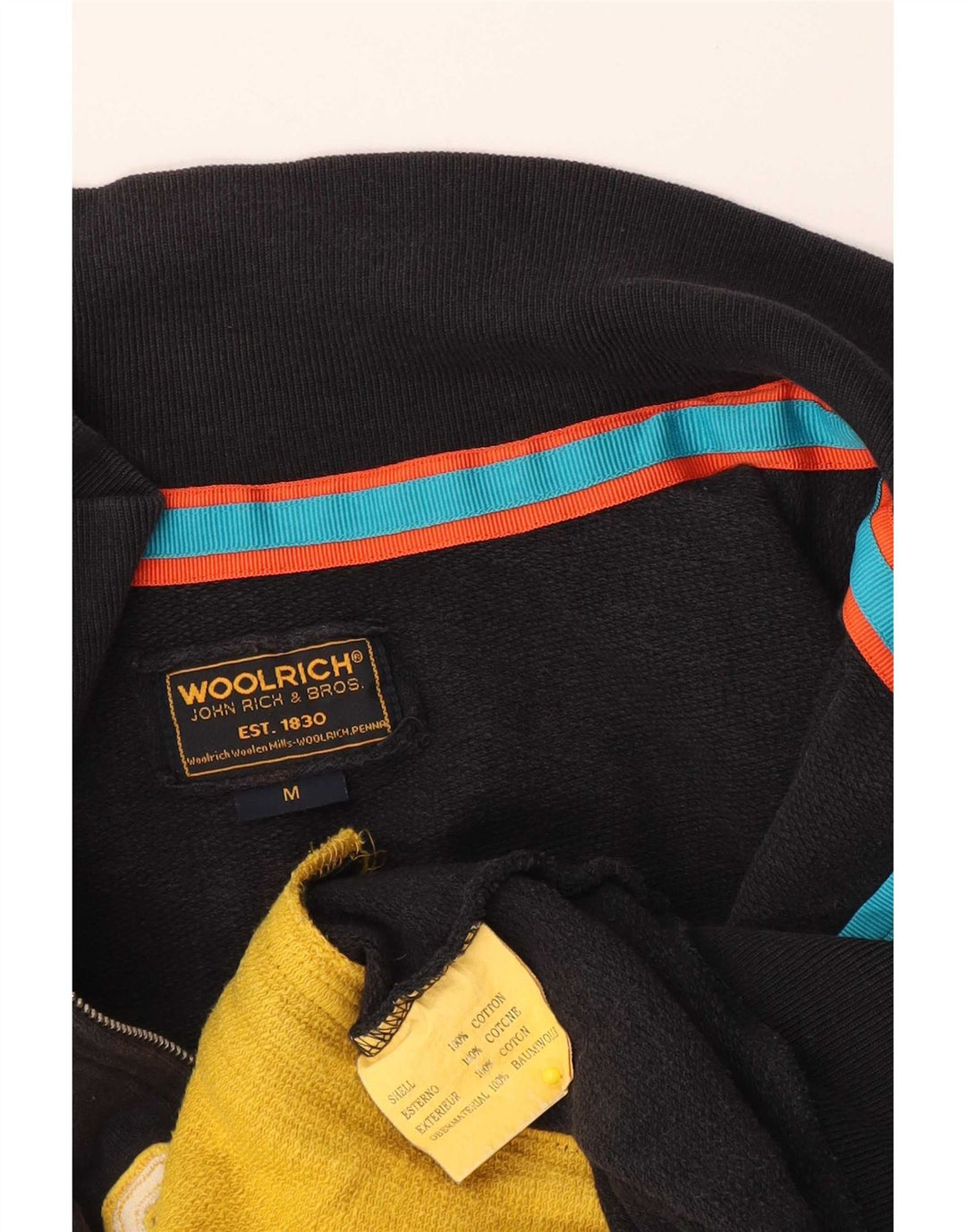 Woolrich Herren-Trainingsanzug-Oberteil mit Grafik, mittelschwarze Baumwolle