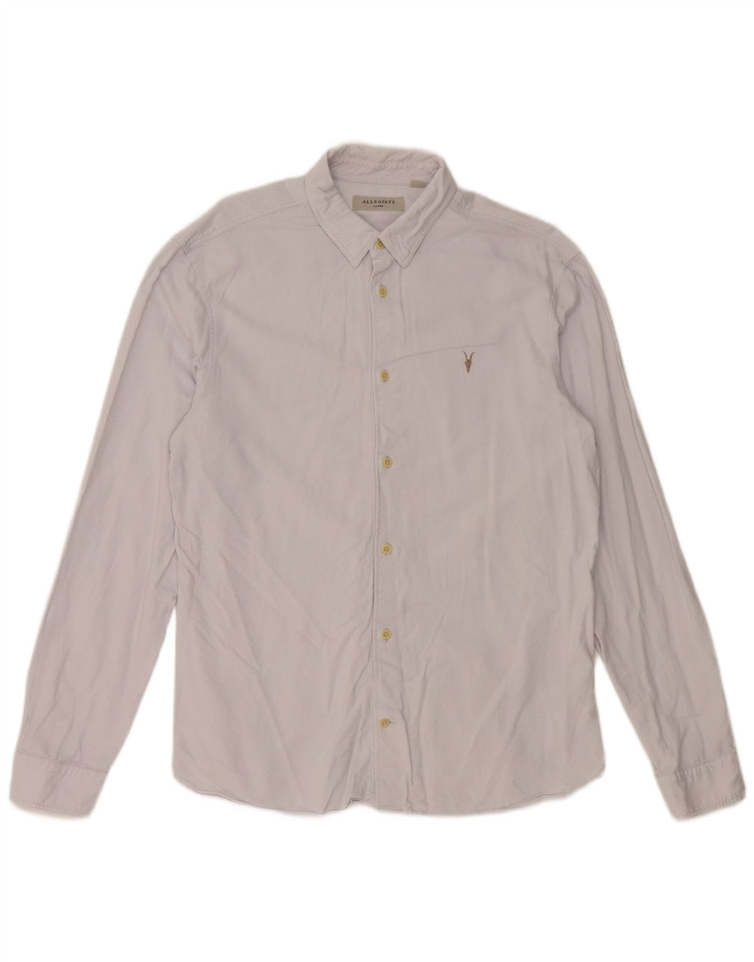 ALL SAINTS Mens Shirt Large Grey Cotton