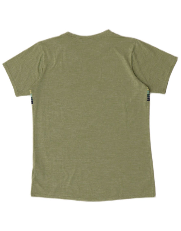 Patagonia Herren-T-Shirt-Oberteil, klein, grün gestreift, Polyester