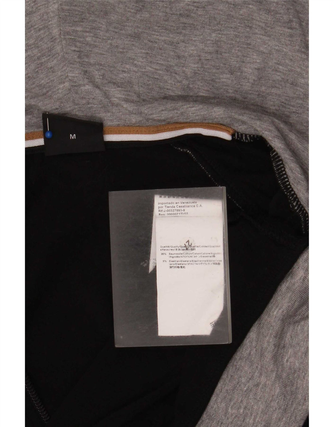 Hugo Boss Herren-Kapuzenpullover mit Reißverschluss, Mittelschwarz, Colourblock-Baumwolle