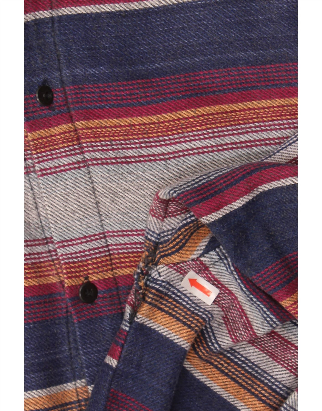 VINTAGE Mens Flannel Shirt Size 39/40 Medium Multicoloured Striped Cotton Vintage Vintage and Second-Hand Vintage from Messina Hembry 