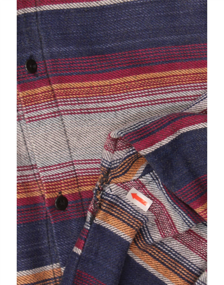 VINTAGE Mens Flannel Shirt Size 39/40 Medium Multicoloured Striped Cotton Vintage Vintage and Second-Hand Vintage from Messina Hembry 