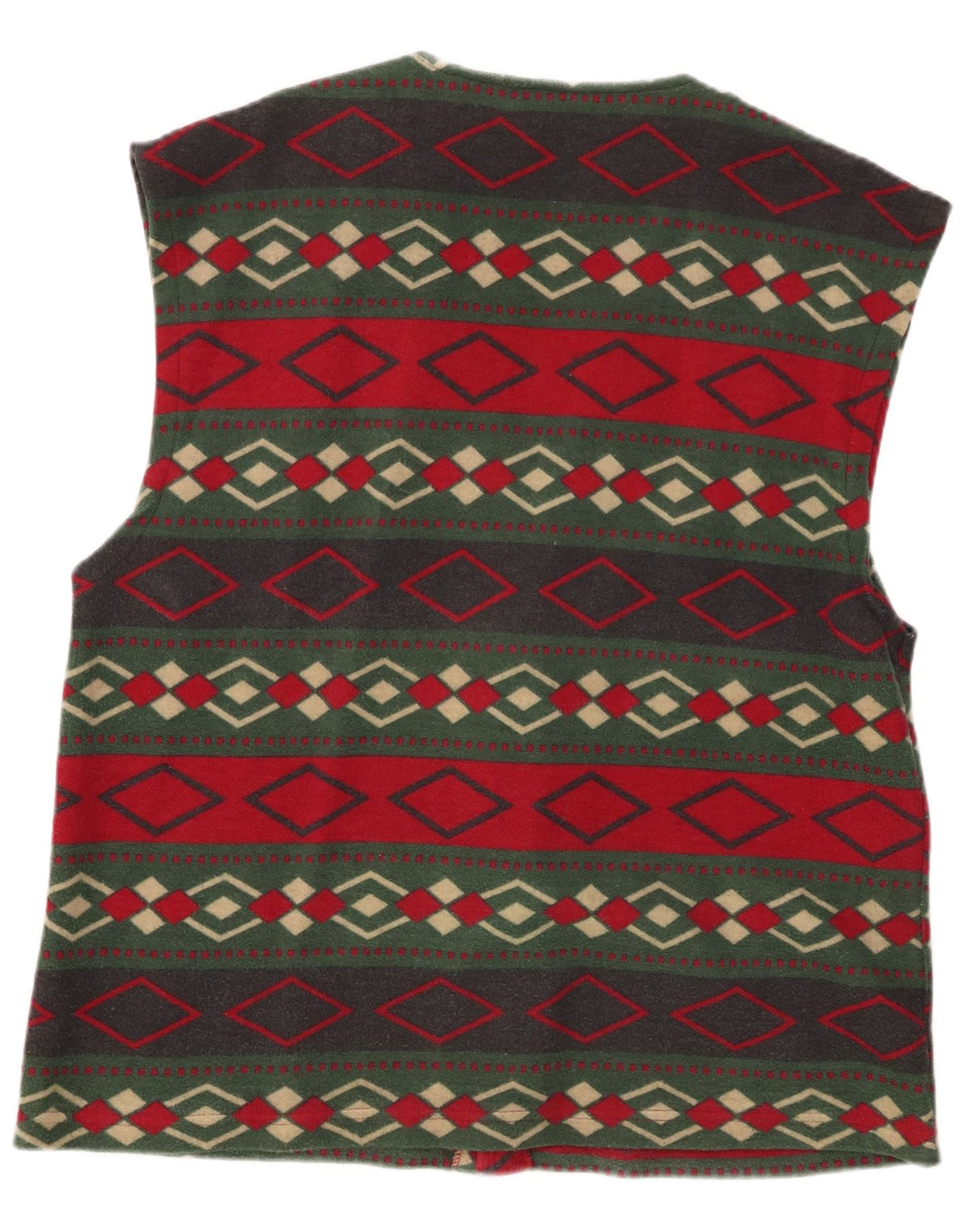 Vintage Herrenweste, groß, mehrfarbig, geometrisch, Baumwolle