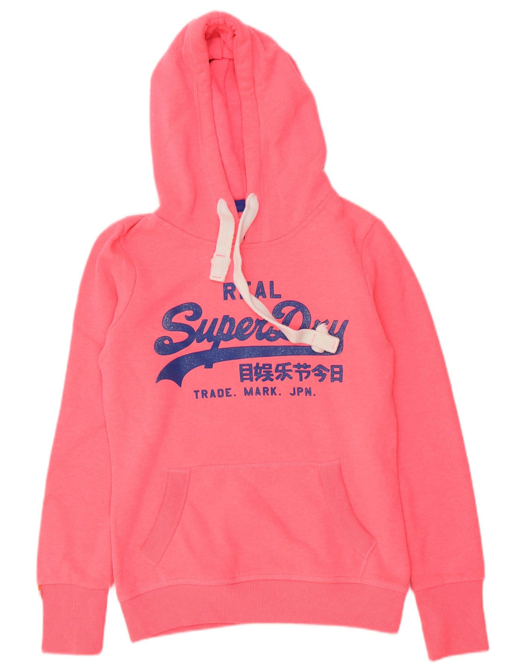 Superdry Damen-Kapuzenpullover mit Grafik, UK 10, Größe S, Rosa, Polyester