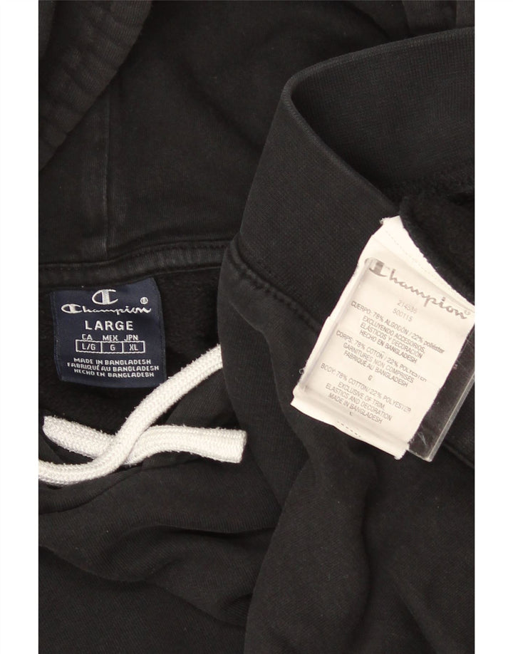 CHAMPION Herren-Kapuzenpullover, groß, aus schwarzer Baumwolle