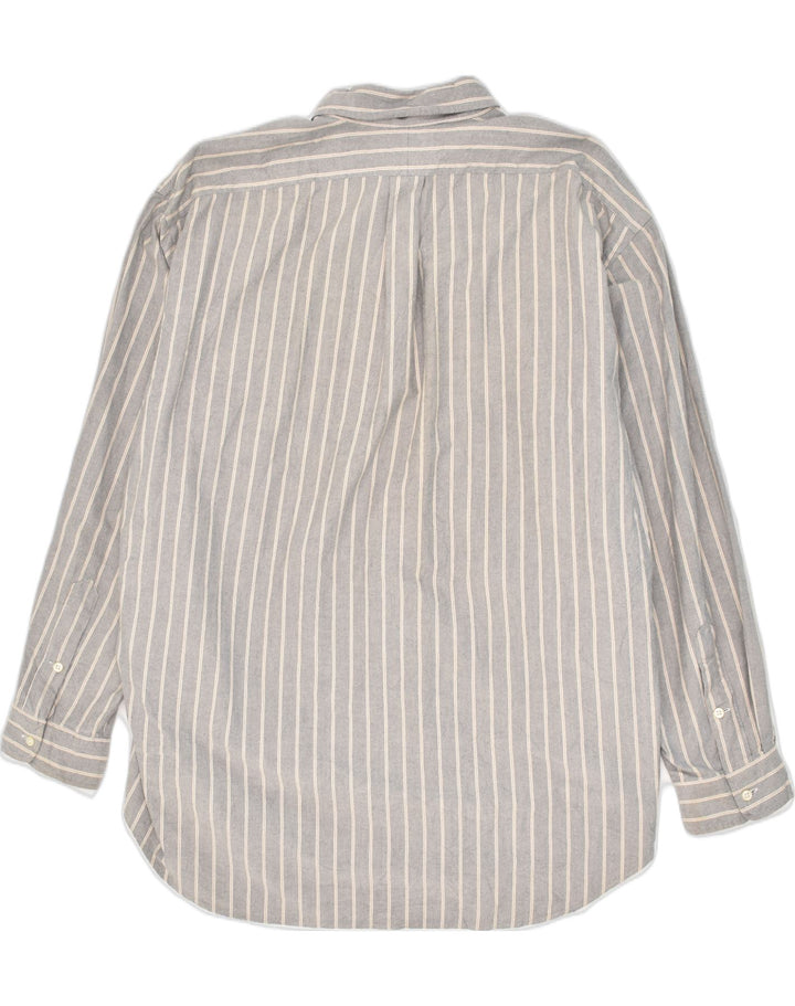 RALPH LAUREN Mens Shirt XL Grey Striped Cotton Vintage Ralph Lauren and Second-Hand Ralph Lauren from Messina Hembry 