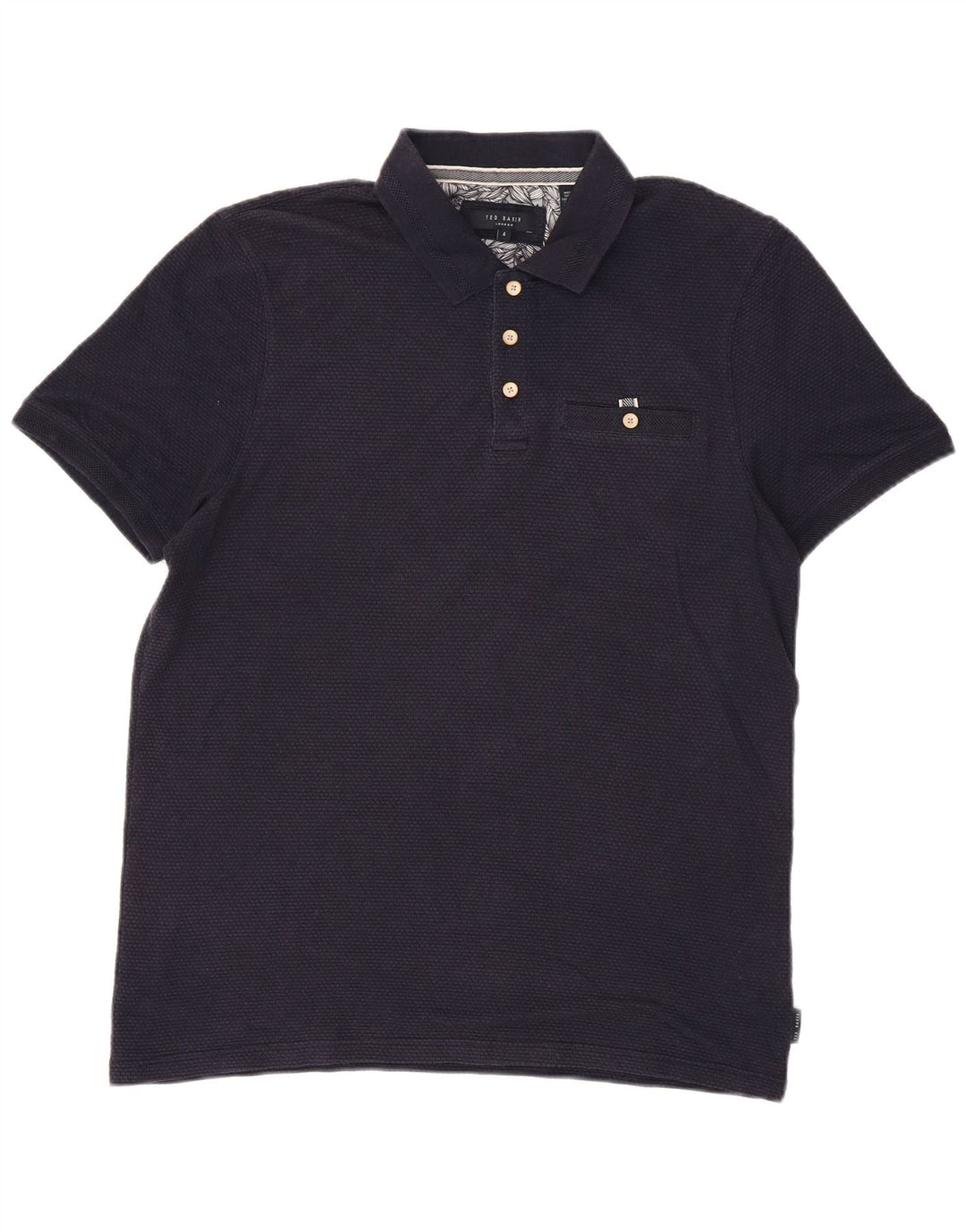 Ted Baker Herren-Poloshirt, Größe 4, groß, Marineblau, Modal