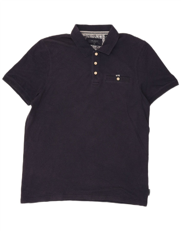 Ted Baker Herren-Poloshirt, Größe 4, groß, Marineblau, Modal