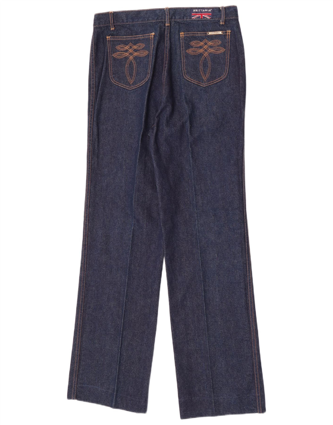 Vintage Damen Straight Jeans W34 L32 Marineblaue Baumwolle