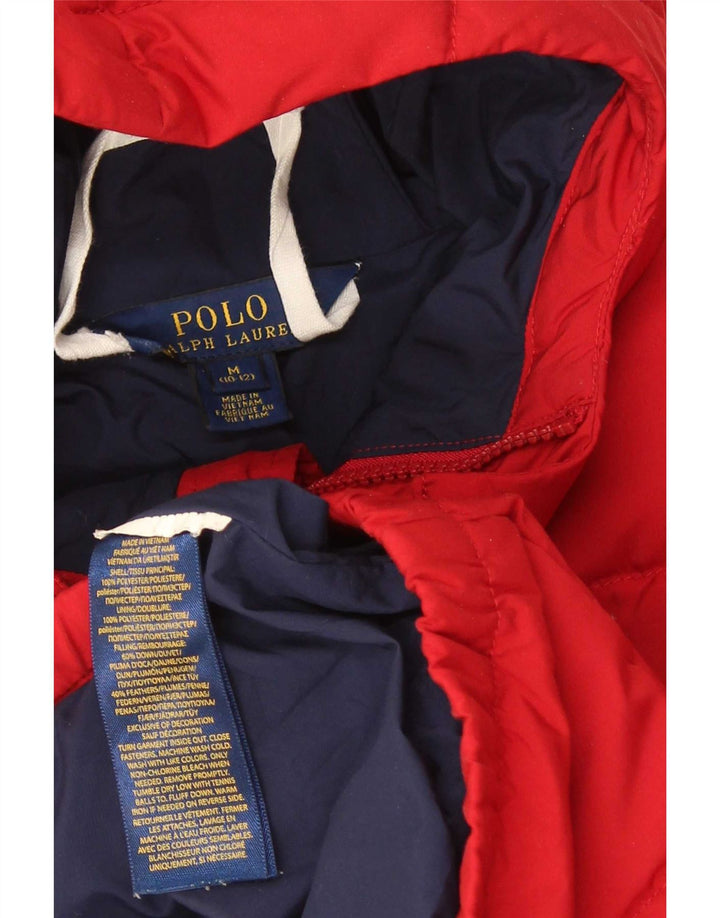 Polo Ralph Lauren Wattierte Jacke für Jungen mit Kapuze, 10–11 Jahre, Mittelrot