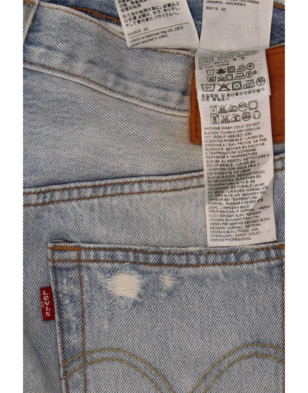 Levi's Herren Distressed Slim Jeans W29 L32 Blaue Baumwolle