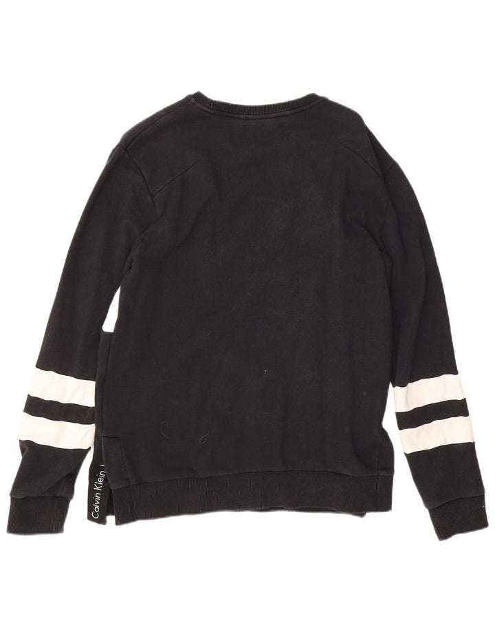 Calvin Klein Jeans Herren-Sweatshirt-Pullover, mittelschwarz, Colourblock-Baumwolle
