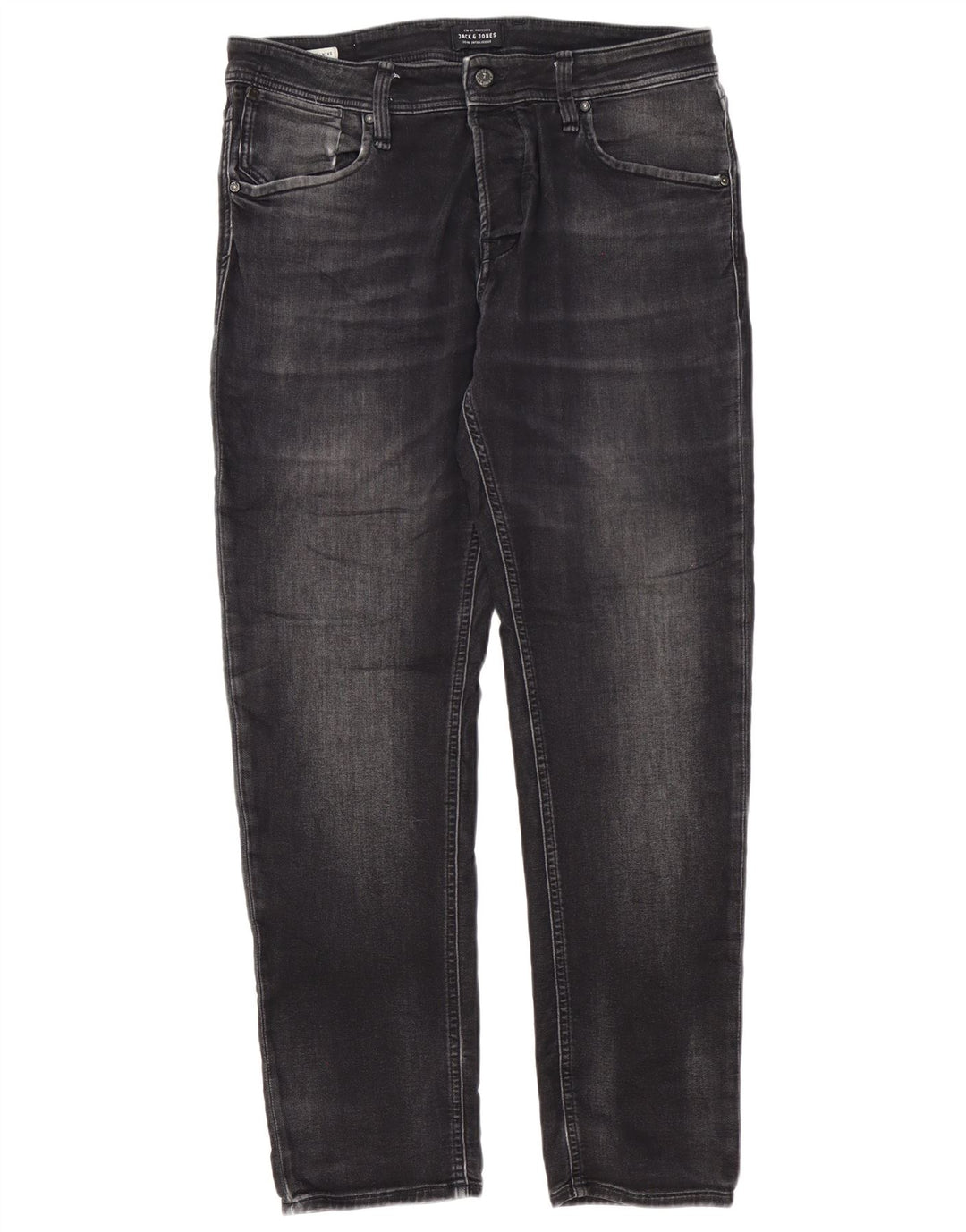 Jack & Jones Herren Mike Straight Jeans W34 L32 Graue Baumwolle
