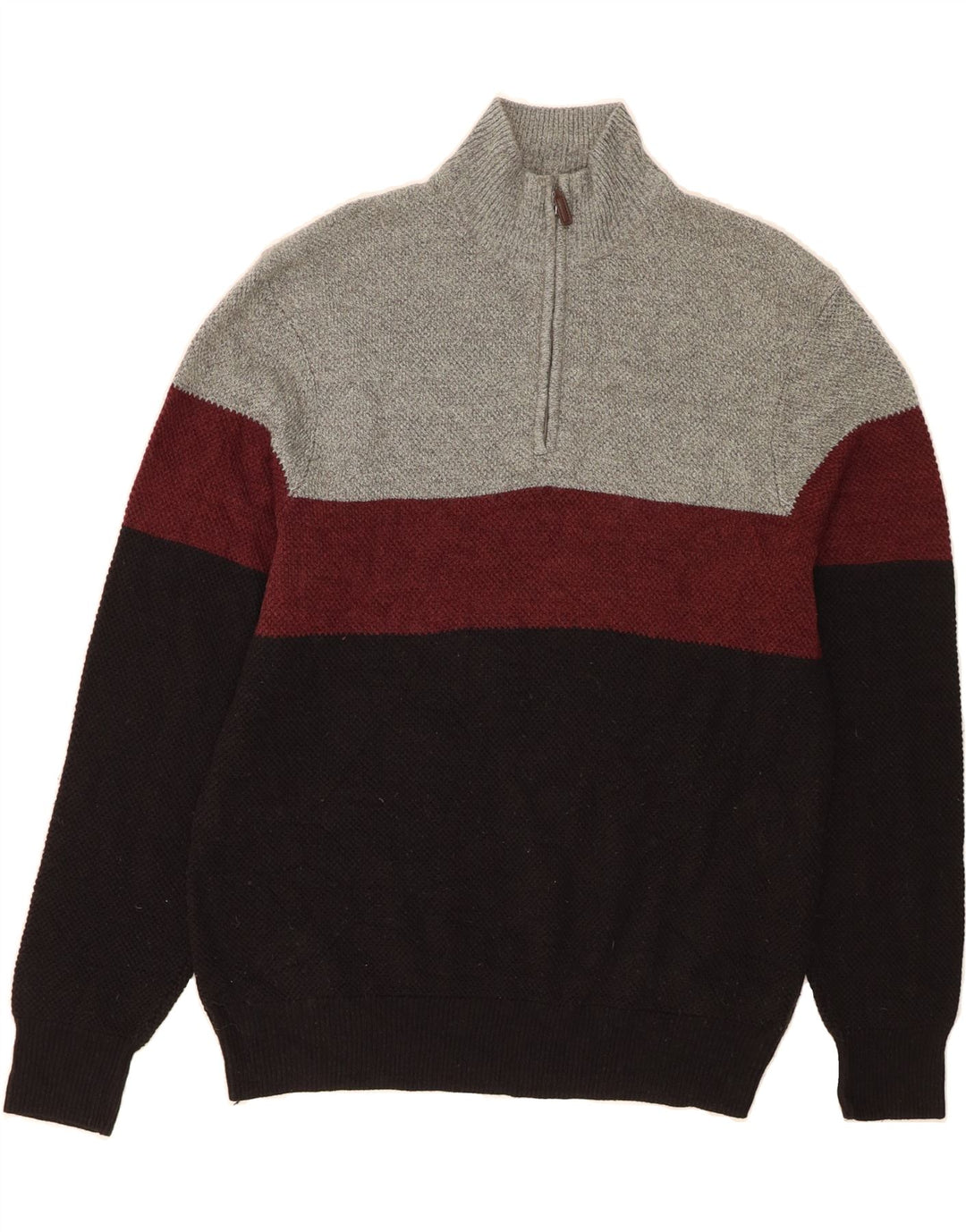 DOCKERS Mens Zip Neck Jumper Sweater Large Grey Colourblock Acrylic Vintage Dockers and Second-Hand Dockers from Messina Hembry 