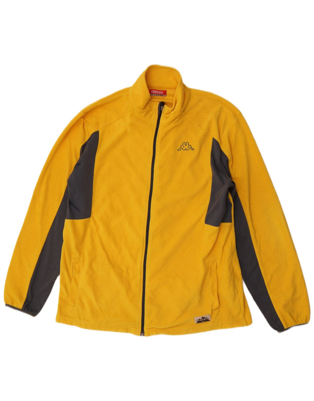 Kappa Herren Fleecejacke UK 44 2XL Gelbes Colourblock-Polyester