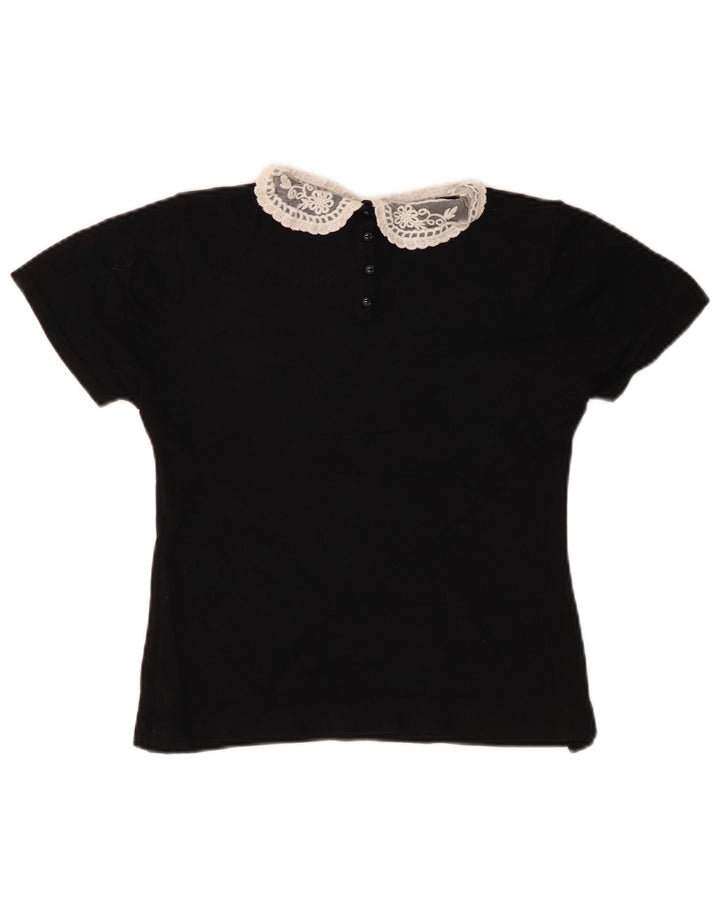 Marks & Spencer Damen Crop Bluse Top UK 12 Medium Schwarz