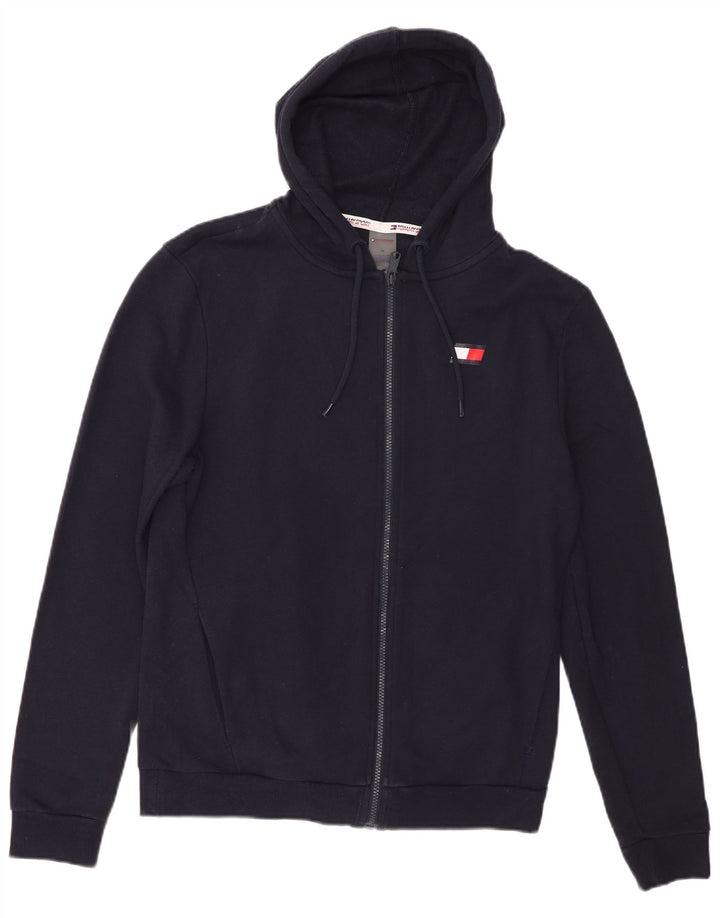 Tommy Hilfiger Herren-Kapuzenpullover mit Reißverschluss, mittlere marineblaue Baumwolle