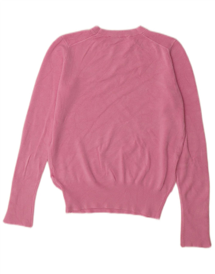 Zara Damen-Pullover mit Rundhalsausschnitt, Gr. 12, mittelrosa Viskose